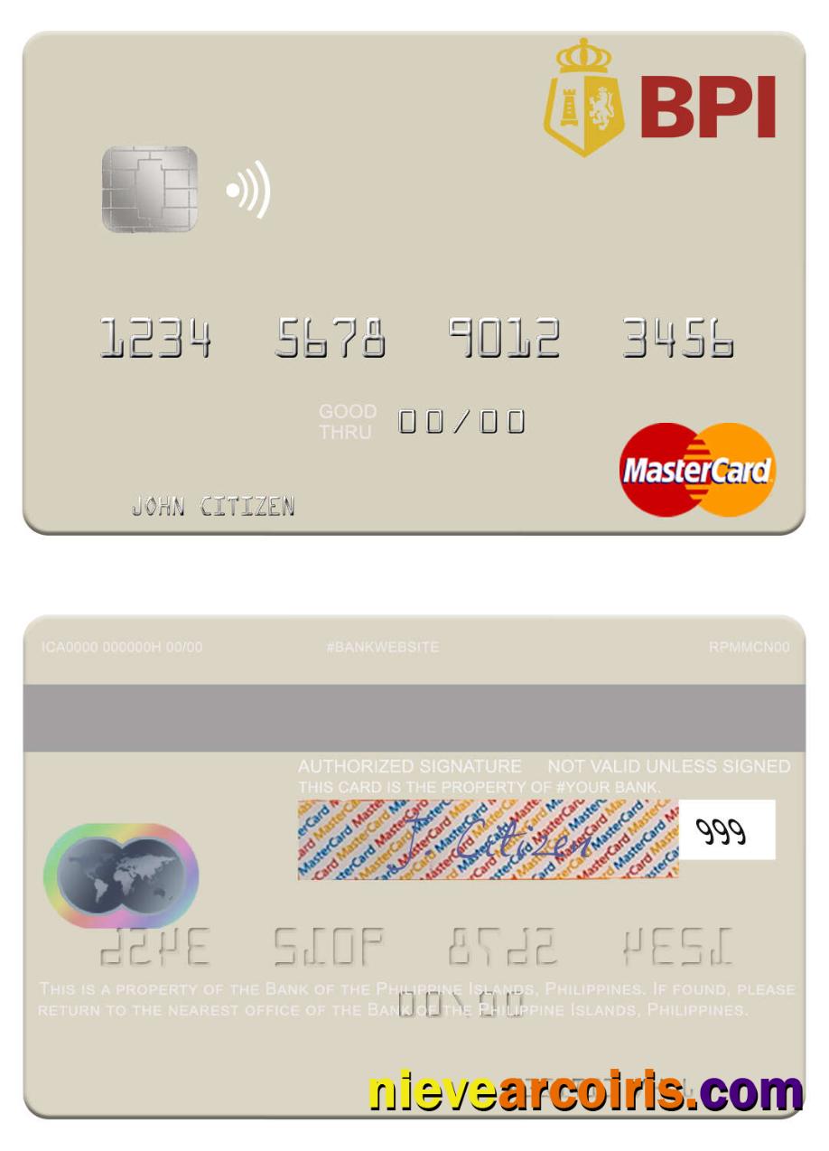 Philippines Bank of the Philippine Islands mastercard